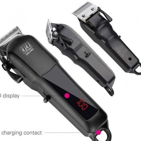 kiki-new-gain-professional-rechargeable-wireless-hair-clipper-with-battery-percentage-display-ng-888b-big-0