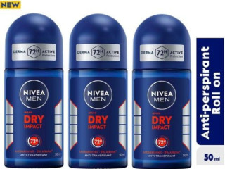 NIVEA Dry Impact Roll-on For Men, 72h- 50ml (Pack Of 3)
